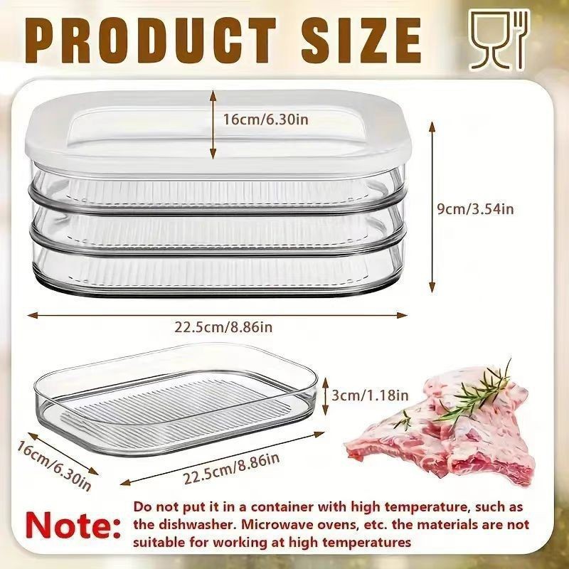 3-Layer Deli Meat Storage Cont - огляд і ціна Meal Prep Cold Lunches