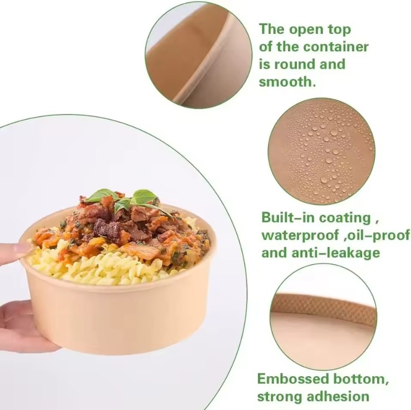 Kraft Paper Round Bowls Dispos - огляд і ціна Meal Prep Plan