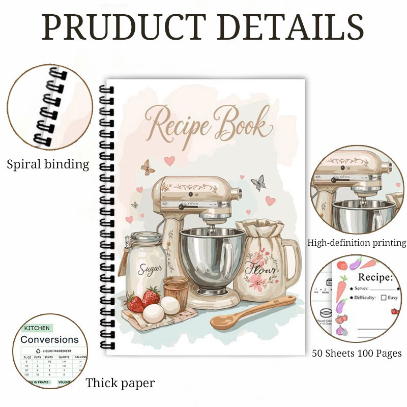 Recipe Journal 100 Sheets Blan - огляд і ціна Meal Prep Plan
