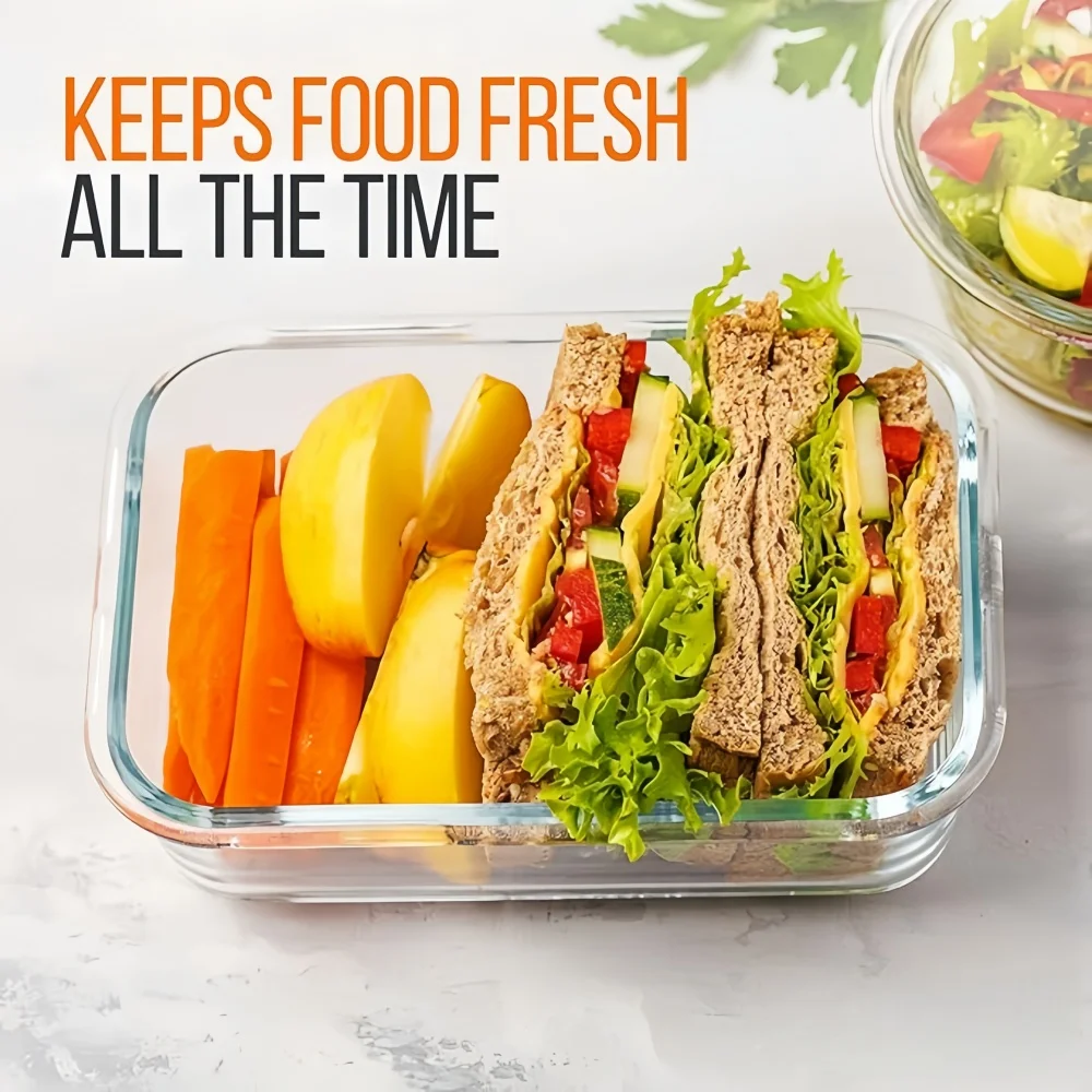 BPA-Free Glass Lunch Box Recta - огляд і ціна Meal Prep Burrito