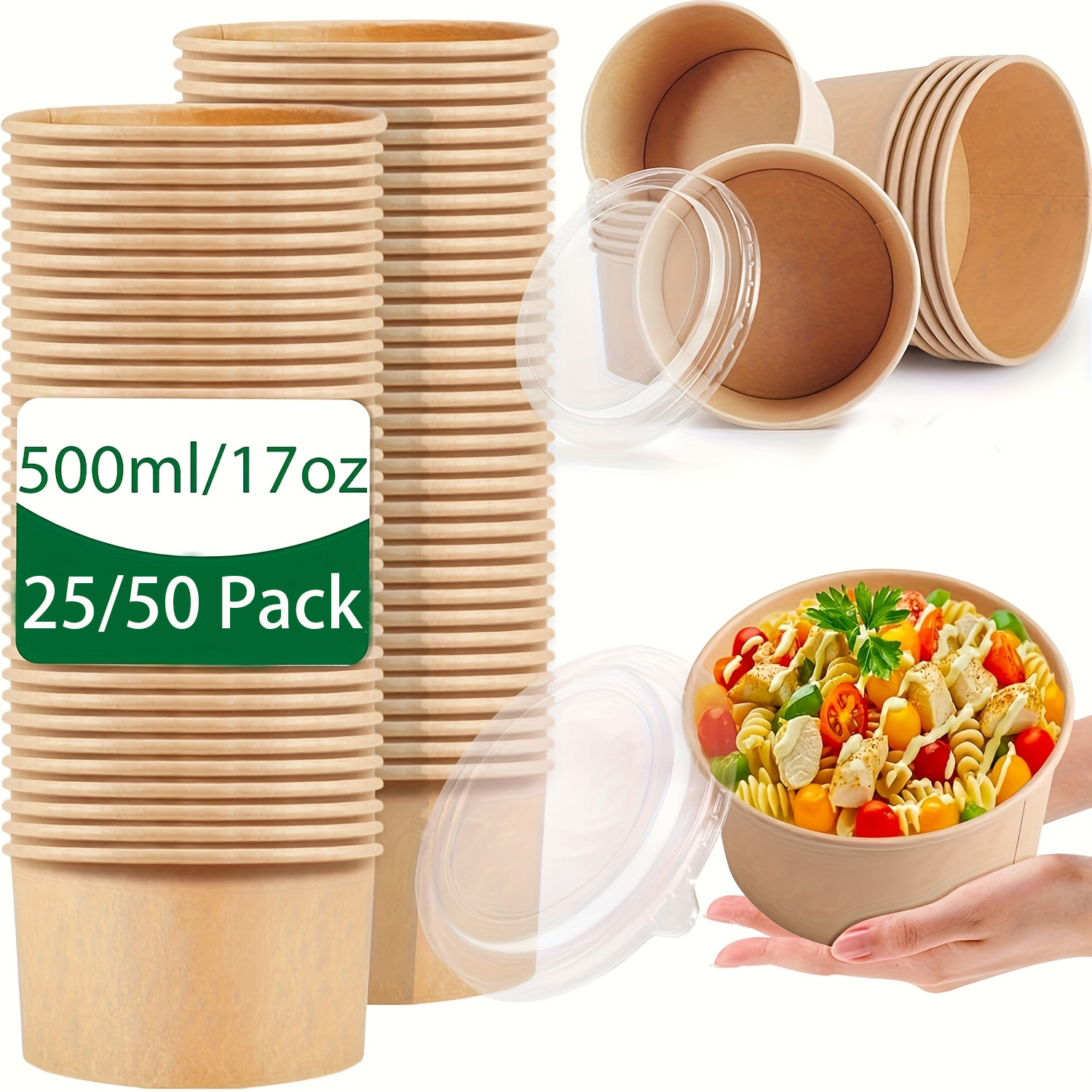 17Oz/500Ml 25/50 Pack Paper Bo - огляд і ціна Meal Prep Plan
